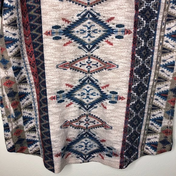 Ginger G Anthropologie Aztec Print HiLo Knit Style Cold Shoulder Top Size Small - Picture 8 of 10